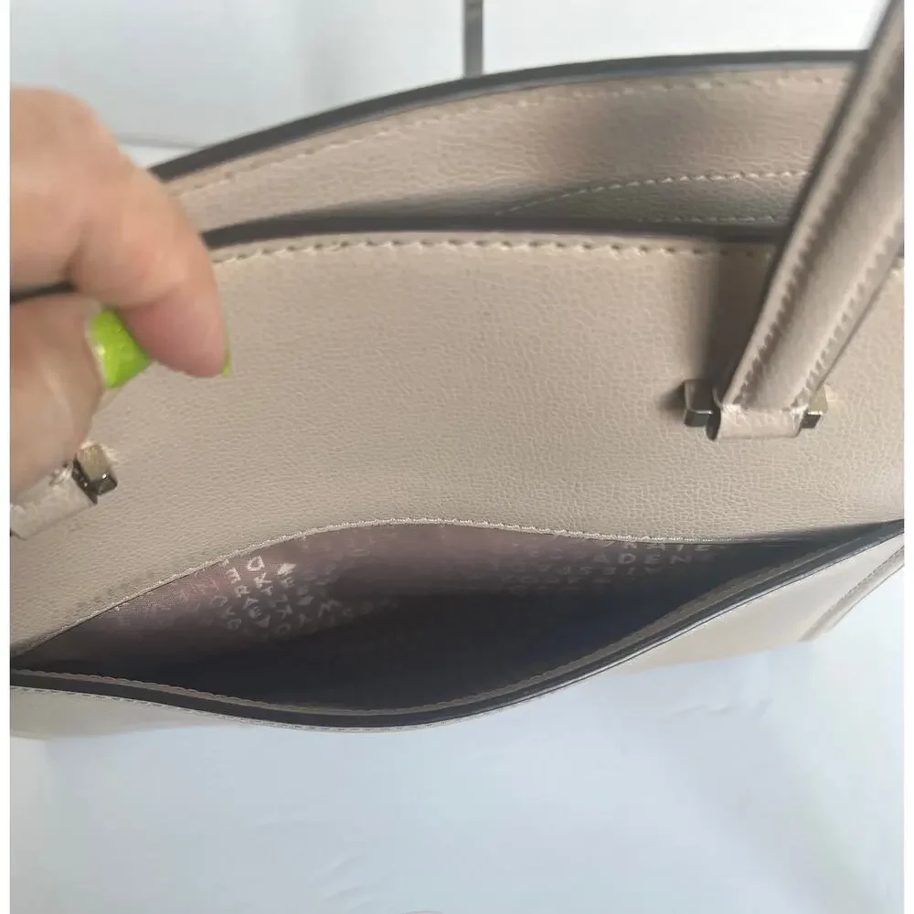 KATE SPADE 2-Way Leather Patterson Drive Geraldine Taupe Hand Crossbody Tote Bag